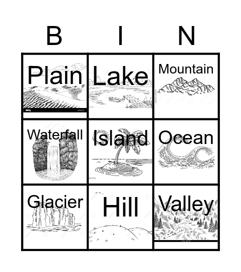 Landform BINGO Card