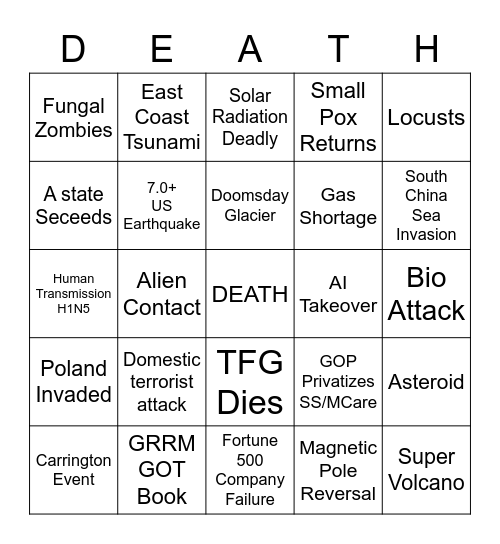 2023 Bingo Card