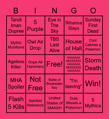 Bower Supl Bingo Card