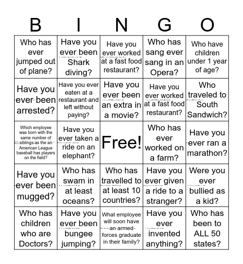 EXECUTIONERS  Bingo Card