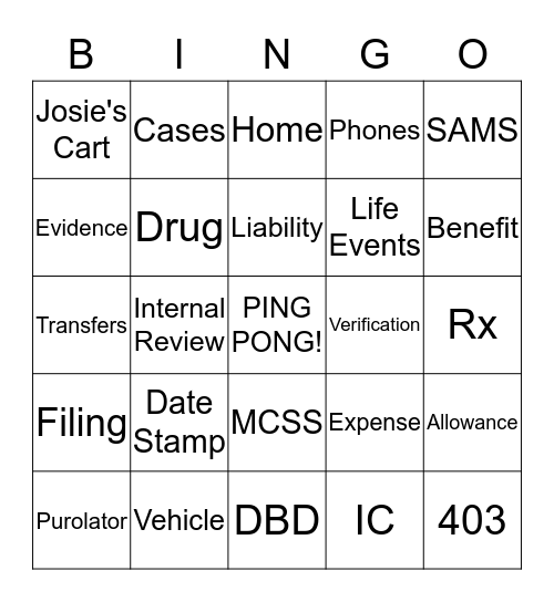 ODSP Bingo Card