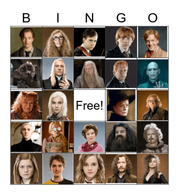 Harry Potter Bingo Card