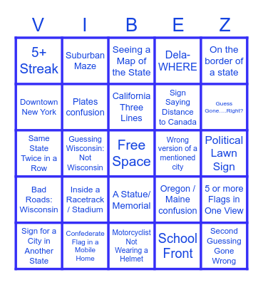 GeoGuessr Bingo Card