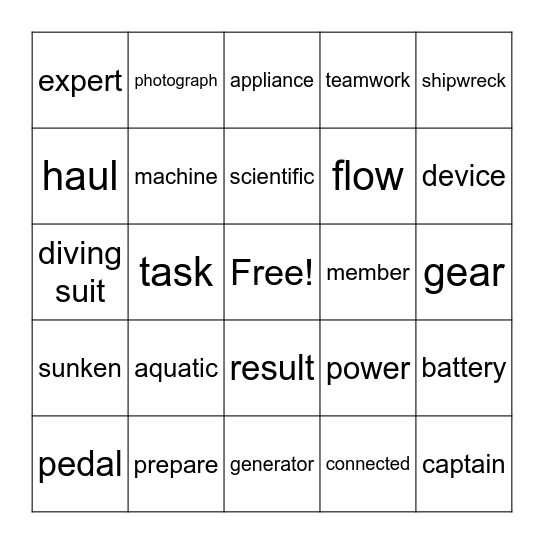 S1 Bingo Card