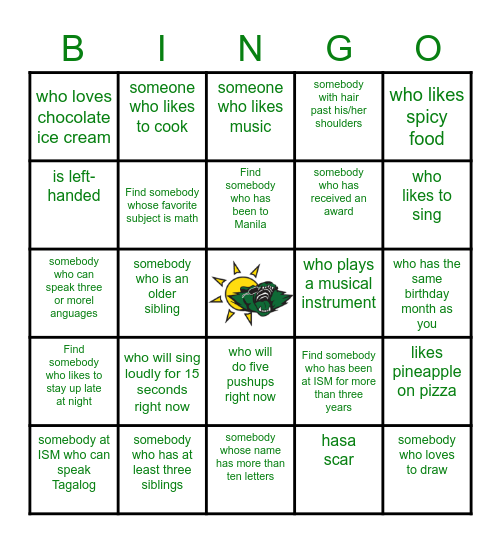 ISM and Caliraya Bingo Card