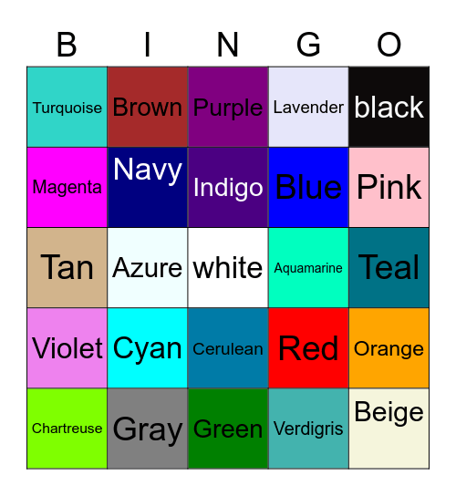 Color Bingo I Bingo Card