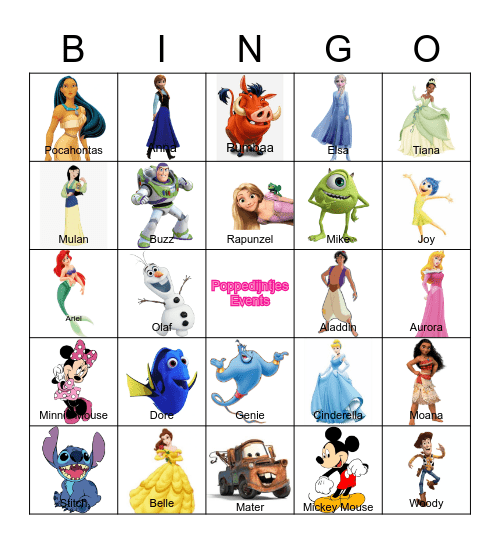 Disney Bingo Card