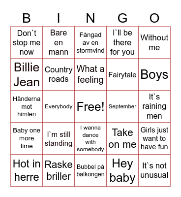 40 years of gold Bingo Card