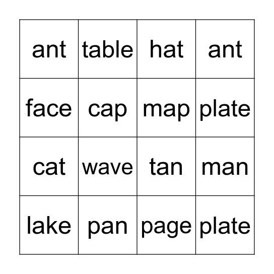 WORDS! WORDS! WORDS! Bingo Card