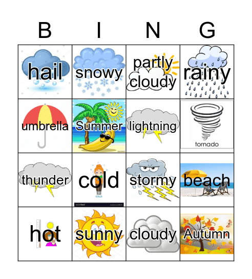 WEATHER Bingo Card