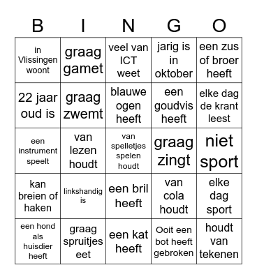 Kennismakingsbingo: Zoek iemand die... Bingo Card