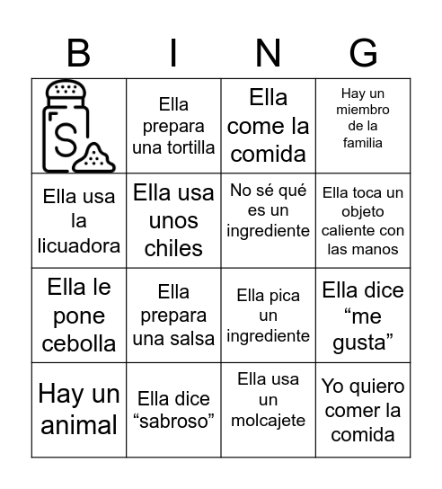 ¡Cocina con Doña Ángela! Bingo Card