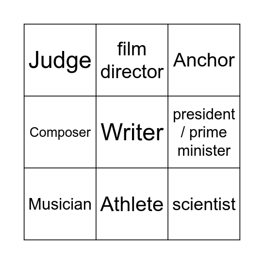 P5 Jobs Bingo Card