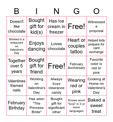 HISA Valentines Bingo! Bingo Card