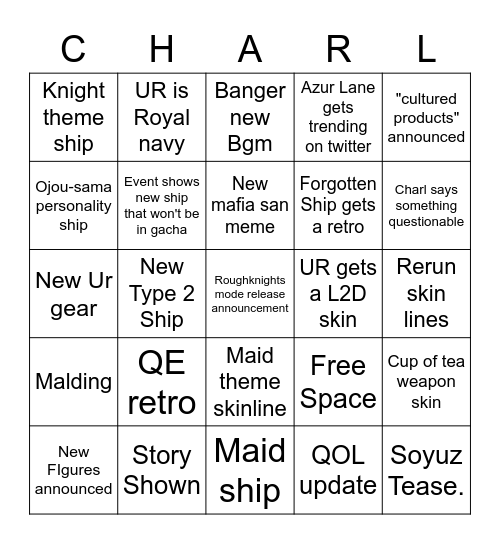 Slackxington Bingo Card