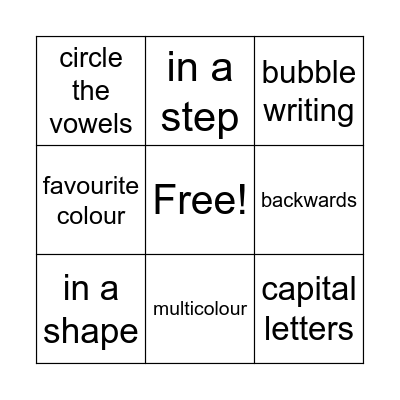 Jack - said Bingo Card