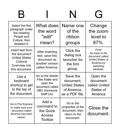 Microsoft Word - Lesson 1 Bingo Card