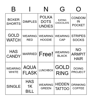 VALENTINES BINGO Card