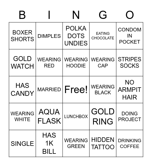 VALENTINES BINGO Card