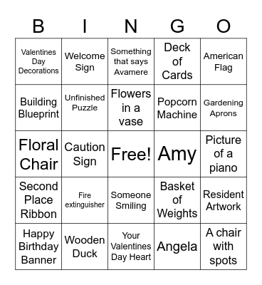 Scavenger Hunt Bingo Card