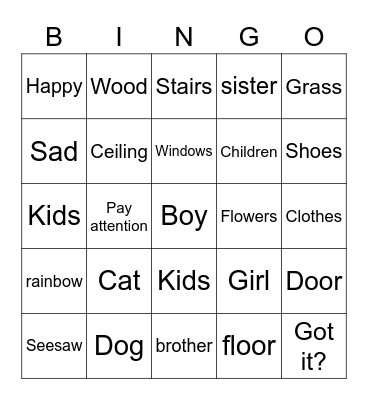 Day 1 Bingo Card