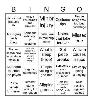 Tech Week Bingo Card