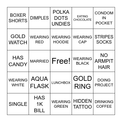 VALENTINES BINGO Card