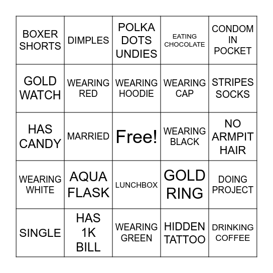 VALENTINES BINGO Card