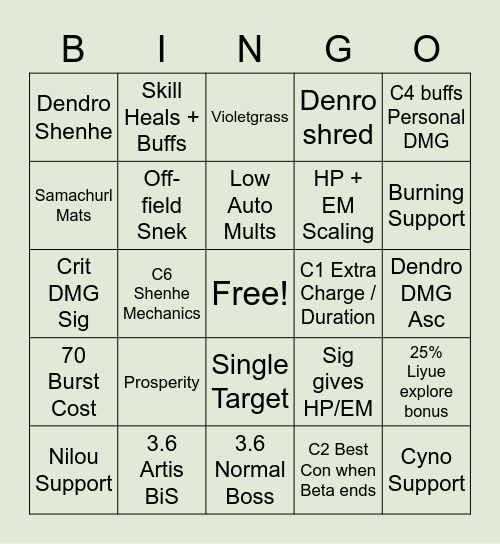 Baizhu Bingo Card