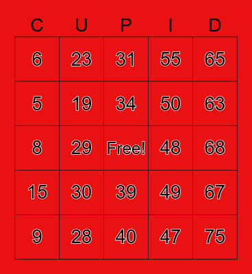 Valentine's Day Bingo Card