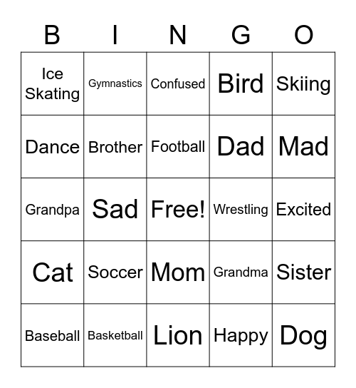 ASL Bingo Card