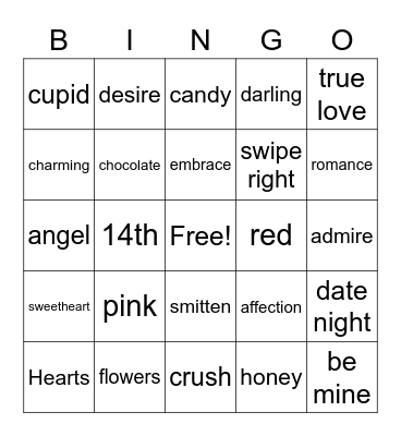 RT Valentine's Day Bingo Card