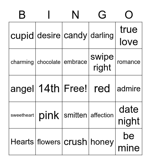 RT Valentine's Day Bingo Card