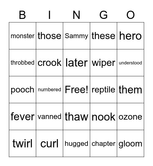 Alex 2/17 spelling review Bingo Card