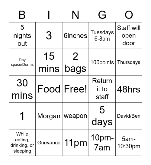 RDNC BINGO Card