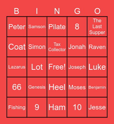 Bible Trivia - BINGO Style Bingo Card