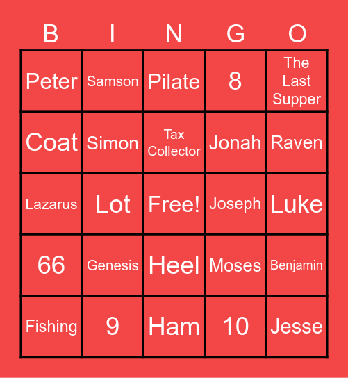 Bible Trivia - BINGO Style Bingo Card