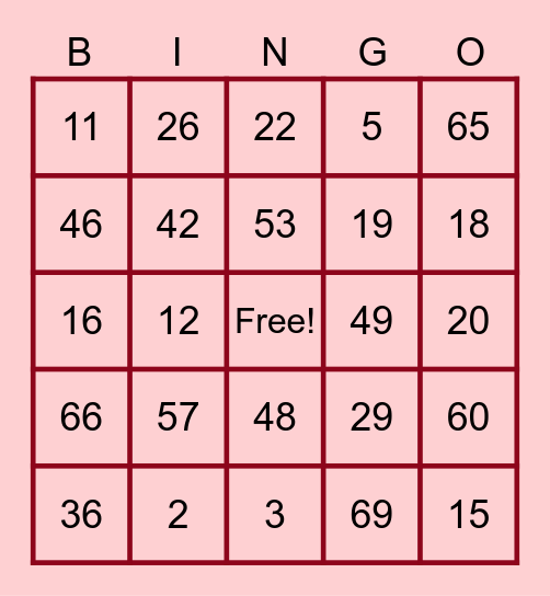 EBM VALENTINE'S BINGO! Bingo Card