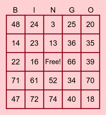 EBM VALENTINE'S BINGO! Bingo Card