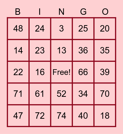 EBM VALENTINE'S BINGO! Bingo Card