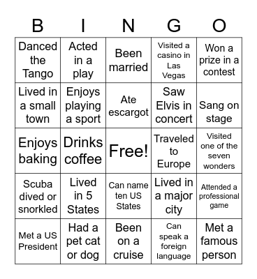 Bestie Bingo Card