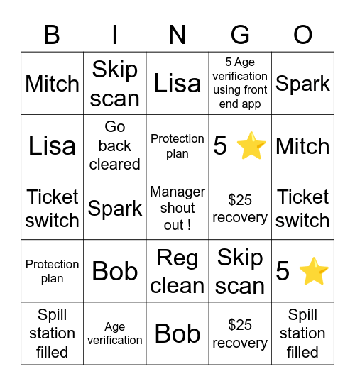 Front end Bingo Card