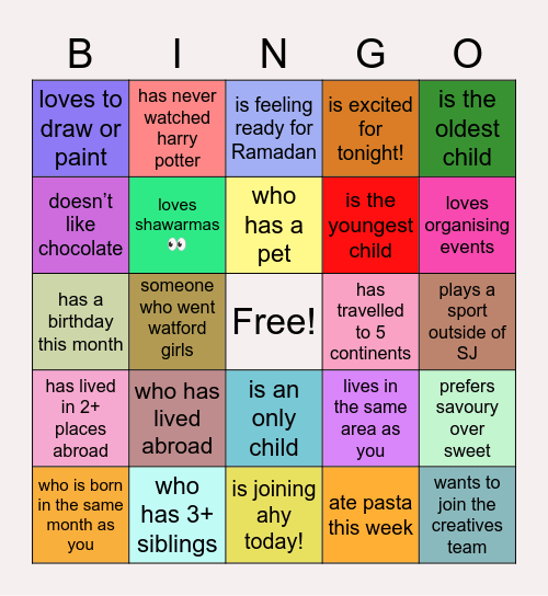 find someone who… Bingo Card
