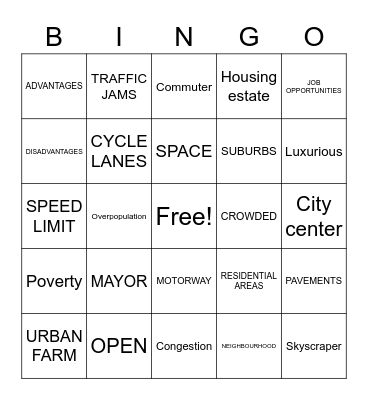 OUR TOWN Bingo Card