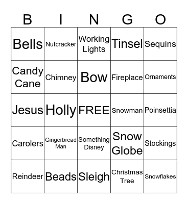 Ugly Sweater Bingo Card