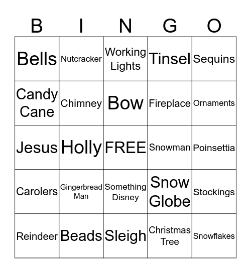 Ugly Sweater Bingo Card