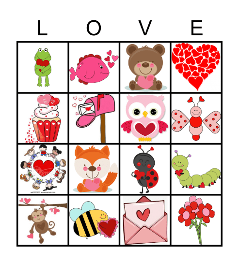 Valentine Bingo Card