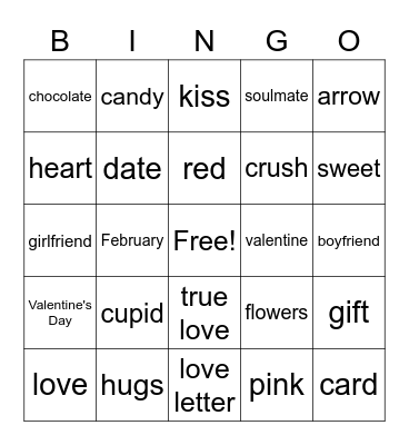 VALENTINE'S DAY BINGO Card