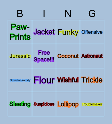 Word Bingo Card