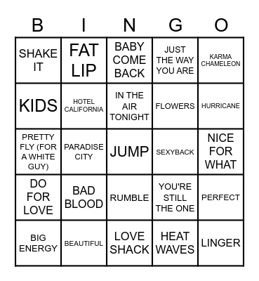 SHADY PALM'S Bingo Card